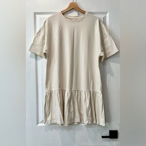 H&M Cream Short Sleeve T-shirt Dress